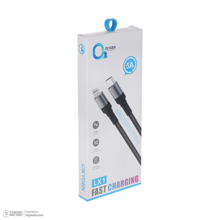 کابل تبدیل USB به لایتنینگ اکسیژن مدل LX1 طول 1 متر