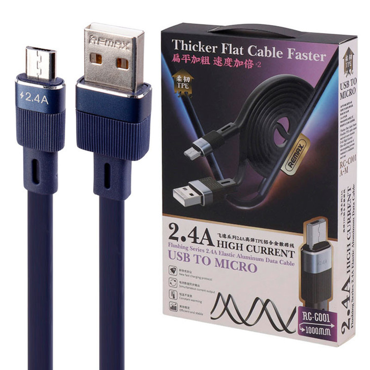 کابل تبدیل USB به MicroUSB ریمکس مدل RC001A طول 1 متر