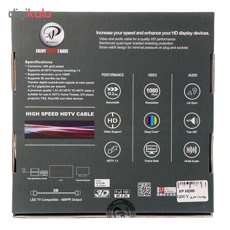 کابل HDMI ایکس پی-پروداکت مدل CC108 طول 5 متر