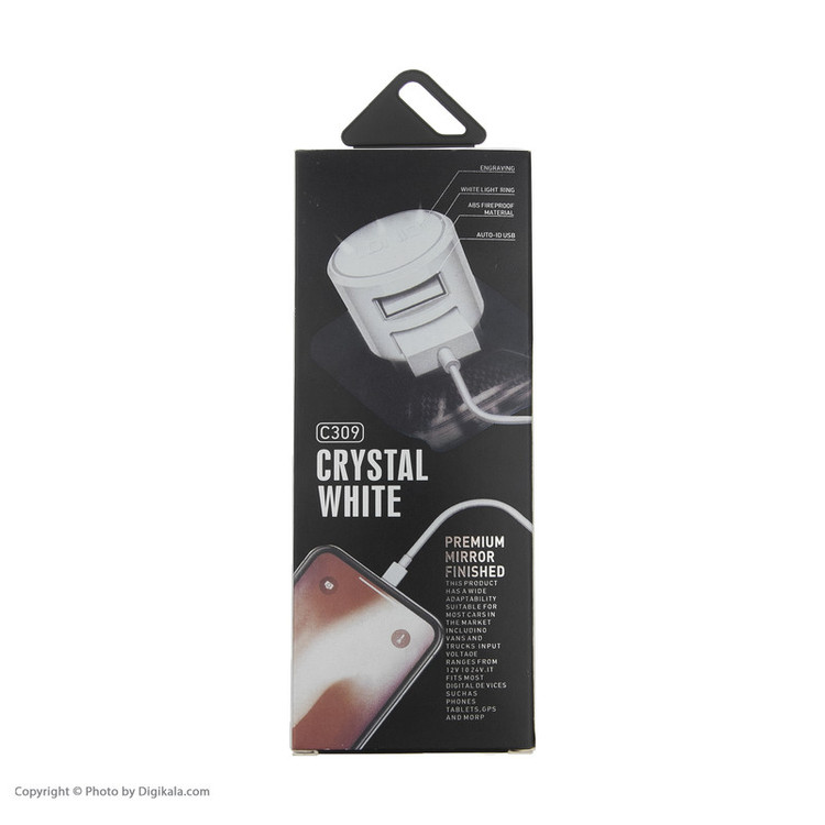 شارژر فندکی الدینو(کپی) مدل C309 به همراه کابل microUSB