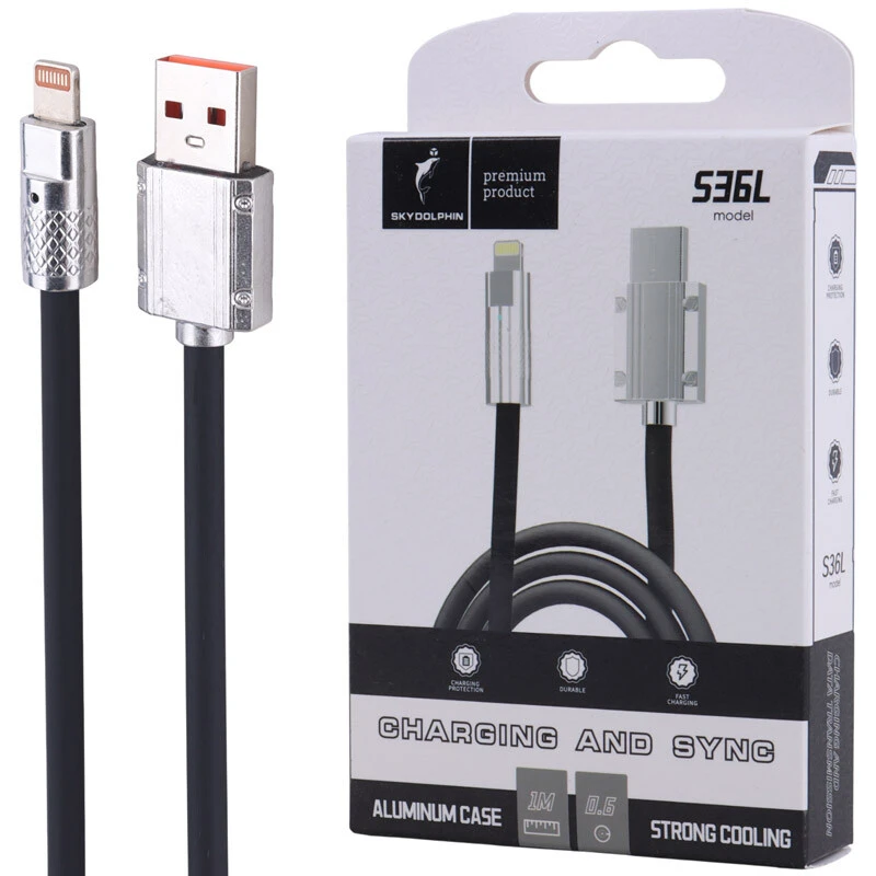 کابل لایتنینگ فست شارژ 2.4 آمپر اسکای دلفین S36L طول 1 متر